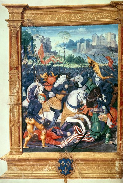 Francois I. (1494-1547) in der Schlacht von Marignano, 14. September 1515 von French School